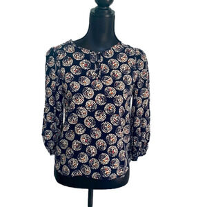 Anthropologie Maeve Geometric Blouson Abstract Blouse Top Size 4